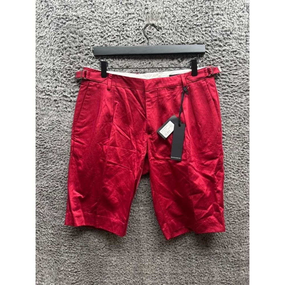 NWT Gazzarrini Regular Fit Cotton-Linen Bermuda Shorts Red PB129G Mens‎ Size 48
